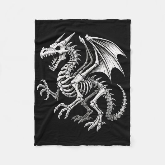 Dragon Skeleton Halloween Fantasy Boys Meisjes Kin Fleece Deken (Voorkant)
