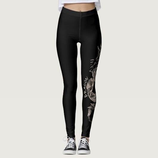 Dragon sketch  leggings (Voorkant)