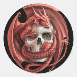 Dragon Skull Ronde Sticker
