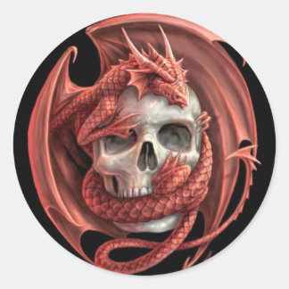 Dragon Skull Ronde Sticker