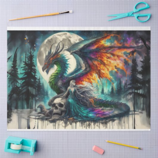 Dragon Skull Woman Tissuepapier (Craft)