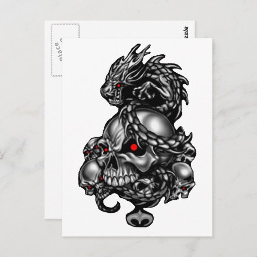 Dragon Skulls Briefkaart (Voorkant / Achterkant)