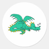 Dragon Slaping Ronde Sticker (Voorkant)