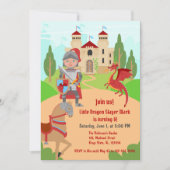 Dragon Slayer Knight Boy Verjaardagsfeestje Kaart (Voorkant)