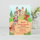 Dragon Slayer Knight Boy Verjaardagsfeestje Kaart (Staand voorkant)