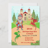 Dragon Slayer Knight Boy Verjaardagsfeestje Kaart (Voorkant)