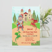 Dragon Slayer Knight Boy Verjaardagsfeestje Kaart (Staand voorkant)