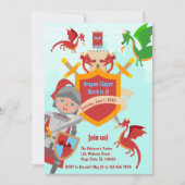 Dragon Slayer Knight Boy Verjaardagsfeestje Kaart (Voorkant)