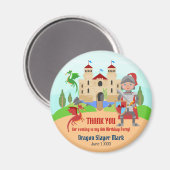 Dragon Slayer Knight Boy Verjaardagsfeestje Magneet (Voorkant / Achterkant)