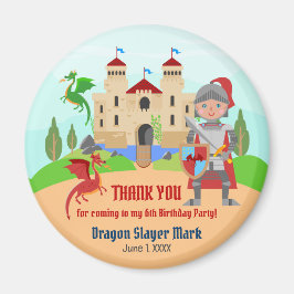 Dragon Slayer Knight Boy Verjaardagsfeestje Magneet