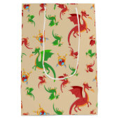 Dragon Slayer Knight Boy Verjaardagsfeestje Medium Cadeauzakje (Achterkant)