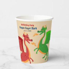 Dragon Slayer Knight Boy Verjaardagsfeestje Papieren Bekers