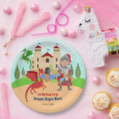 Dragon Slayer Knight Boy Verjaardagsfeestje Papieren Bordje (Feest)