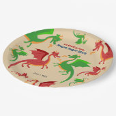 Dragon Slayer Knight Boy Verjaardagsfeestje Papieren Bordje (Gekanteld)