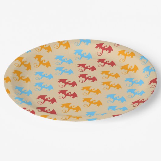 Dragon Slayer Knight Boy Verjaardagsfeestje Papieren Bordje (Gekanteld)