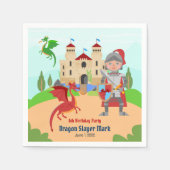 Dragon Slayer Knight Boy Verjaardagsfeestje Servet (Voorkant)