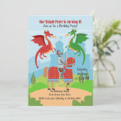 Dragon Slayer Knight Stories Verjaardagsfeest Kaart (Staand voorkant)