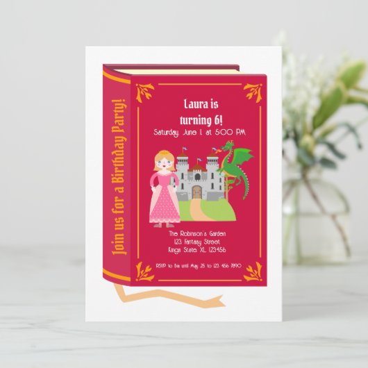 Dragon Slayer Knight Stories Verjaardagsfeest Kaart (Staand voorkant)