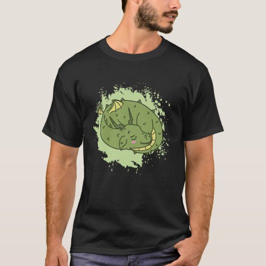 Dragon sleeping cute Fantasy Animal T-shirt (Voorkant)