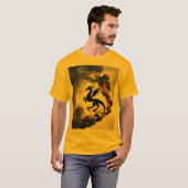 Dragon Smoke Silhouette Goud/Geel T-shirt (Voorkant volledig)