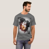 Dragon Smoke Silhouette Grijs T-shirt (Voorkant volledig)