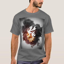 Dragon Smoke Silhouette Grijs T-shirt