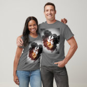 Dragon Smoke Silhouette Grijs T-shirt (Unisex)
