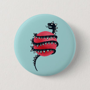 Dragon Snake Gothic Ronde Button 5,7 Cm