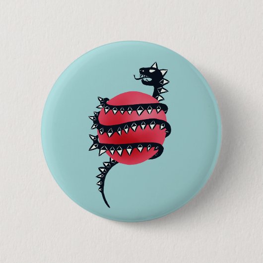 Dragon Snake Gothic Ronde Button 5,7 Cm (Voorkant)
