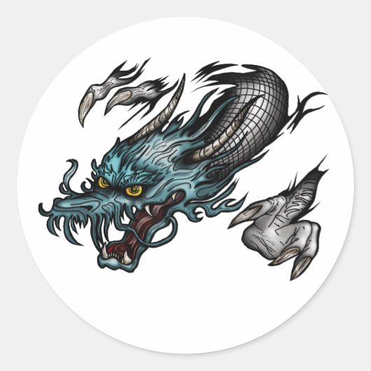 Dragon Soar Ronde Sticker (Voorkant)