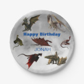 Dragon Species Fun Fantasy Personalized Birthday P Papieren Bordje (Voorkant)