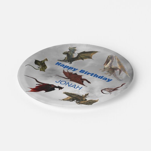 Dragon Species Fun Fantasy Personalized Birthday P Papieren Bordje (Gekanteld)