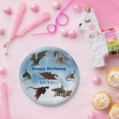 Dragon Species Fun Fantasy Personalized Birthday P Papieren Bordje (Feest)