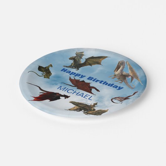 Dragon Species Fun Fantasy Personalized Birthday P Papieren Bordje (Gekanteld)