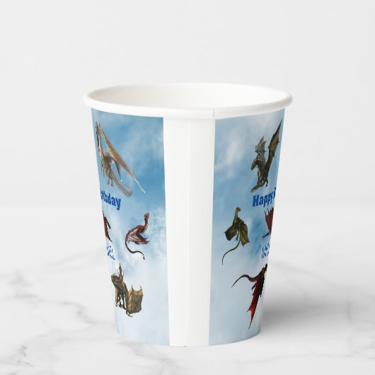 Dragon Species Fun Fantasy Personalized Birthday Papieren Bekers (Rechts)