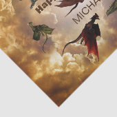 Dragon Species Fun Fantasy Personalized Birthday Tissuepapier (Detail)