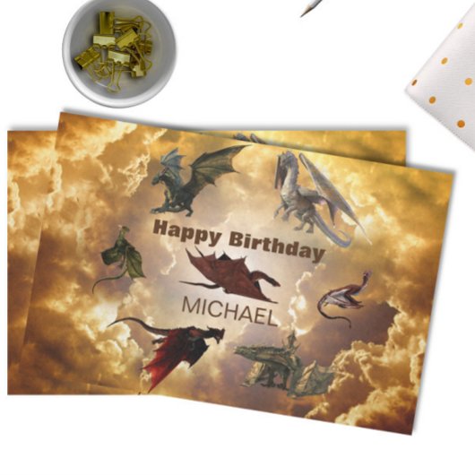 Dragon Species Fun Fantasy Personalized Birthday Tissuepapier