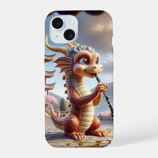 Dragon spelen klarinet iphone case iPhone 15 case (Achterkant)