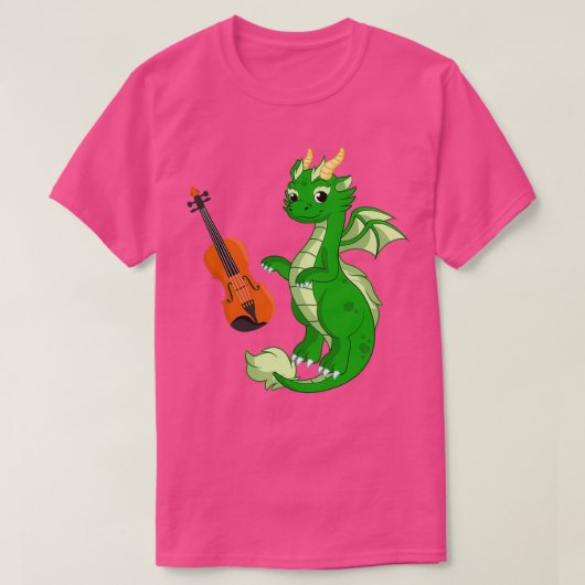 Dragon Spelen Violin Funny Good Dragon Violin Lov T-shirt (Design voorkant)