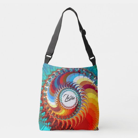 Dragon Spiral Voeg Jouw tekst toe Crossbody Tas (Voorkant)