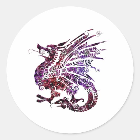 Dragon Spirit Animal Totem Emblem Ronde Sticker (Voorkant)