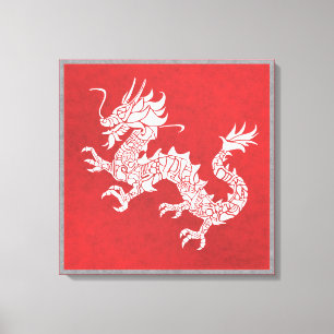 Dragon Spirit Animal Totem Emblem Wall Art Canvas Afdruk