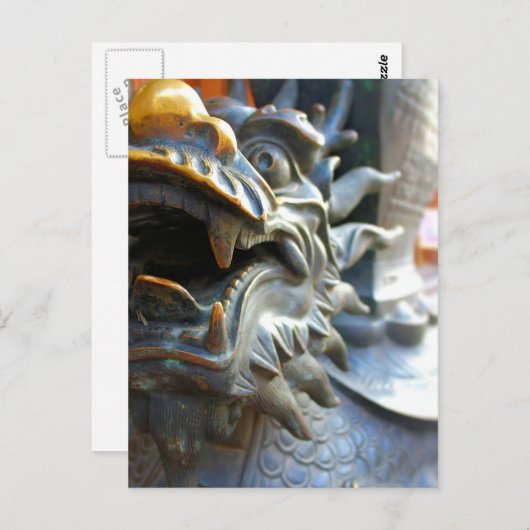 Dragon Statue - Yu Market - Shanghai, China Briefkaart (Voorkant / Achterkant)