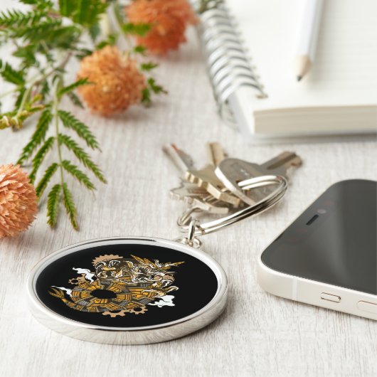 Dragon Steampunk Art Sleutelhanger (Zijkant)