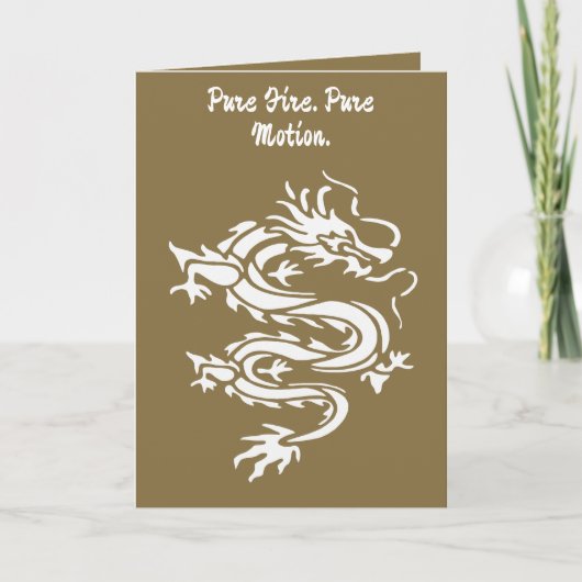 Dragon Stencil Style Cut Out Illustration Kaart (Voorkant)