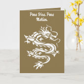 Dragon Stencil Style Cut Out Illustration Kaart (Gele Bloem)