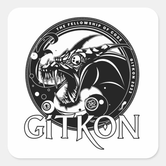 Dragon Sticker | GitKon: De Fellowship of Code (Voorkant)