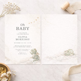 Dragon Storybook Baby Shower Invitation Kaart