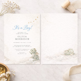 Dragon Storybook It's a Boy Baby Shower Kaart