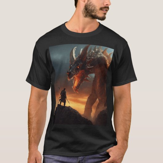 Dragon Strike op de berg T-shirt (Voorkant)